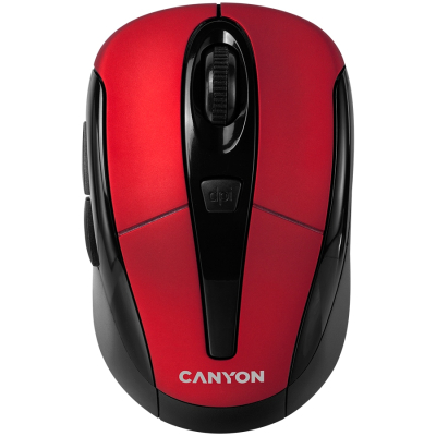 Canyon MSO-W6 - bezprzewodowa mysz optyczna 2.4 GHz, 3 przyciski (czerwona)