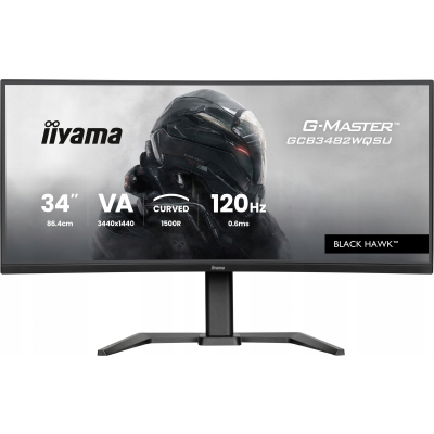IIYAMA Monitor 34 cale GCB3482WQSU-B1 VA UWQHD 120HZ 1500R HDR 21:9 USB
