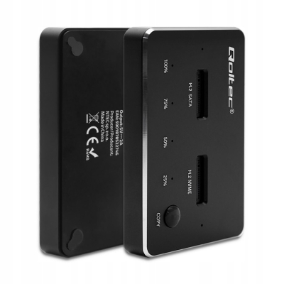 Qoltec Stacja dokująca dysków SSD M.2 NVMe SATA USB-C DUAL 2 x 2TB
