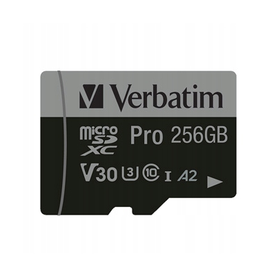 Verbatim karta MicroSD 256GB micro SDXC UHS 3 (U3) z adapterm