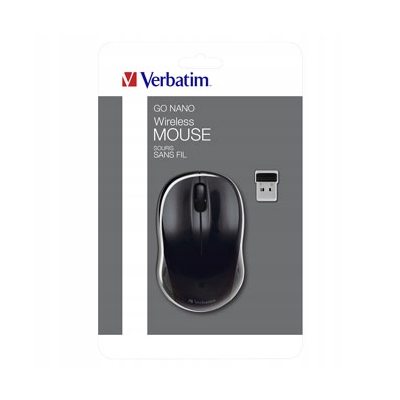Verbatim Go Nano 49042 Mysz bezprzewodowa, czarna, 1600DPI