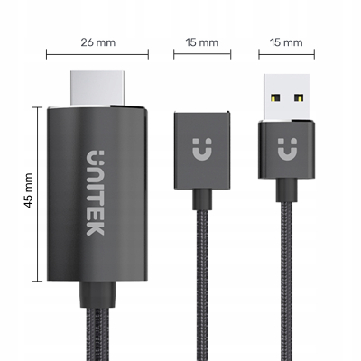 Kabel Unitek M1104A HDMI - USB typ A 1 m