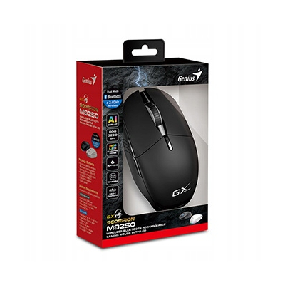 Genius GX GAMING Scorpion M8250 AI Mysz bezprzewodowa, czarna, 3200DPI