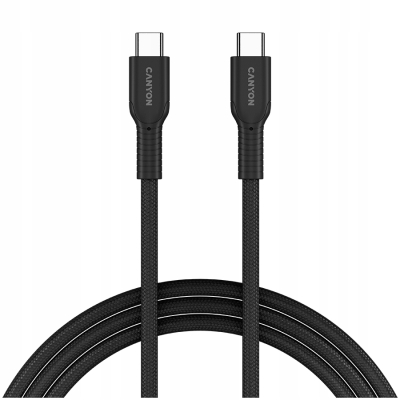 CANYON Kabel OnWire 60CL C-C 60W w oplocie 1m Czarny