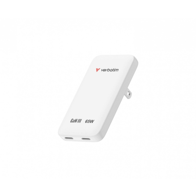 Verbatim, Ładowarka Essentials Slim GaN USB-C PD 3.0 biała 65W 30281
