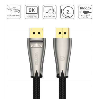 Unitek C1608BNI Kabel DisplayPort 1.4 8K@60Hz 2m