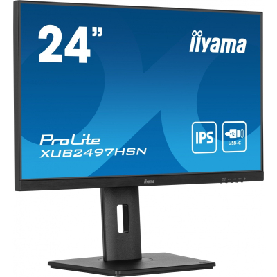 IIYAMA Monitor 24 cale XUB2497HSN-B2 IPS USB-C Dock HDMI DP Pivot HAS