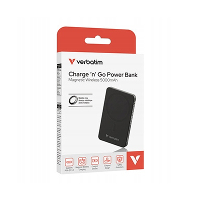 Verbatim, powerbank z ładowaniem bezprzewodowym 32225 5000mAh Czarny