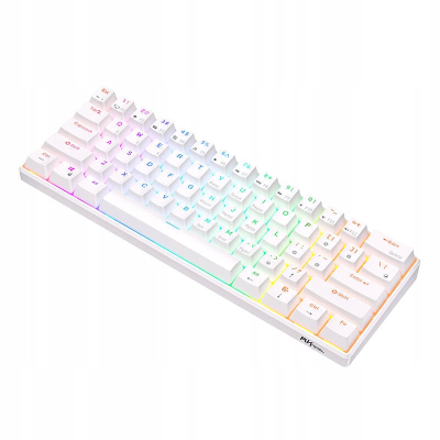 ROYAL KLUDGE RK61 White Gaming Keyboard Red switch