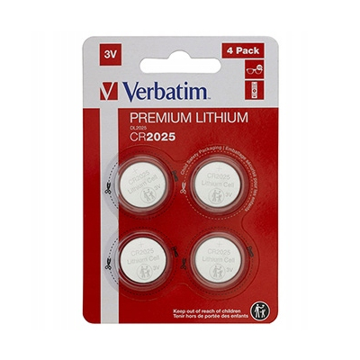 Verbatim Jednorazowa litowa baterie CR2025, 4-pack 49532
