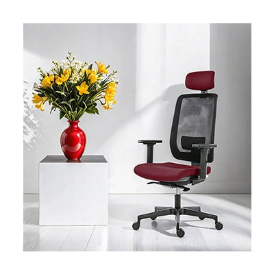 Powerton ERGO LUCIE Ergonomiczny fotel biurowy, Czerwony