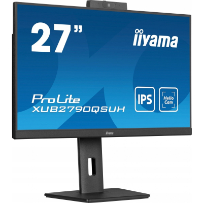 IIYAMA Monitor 27 cali XUB2790QSUH-B1 IPS QHD CAM MIC HDMI DP 3xUSB 100Hz