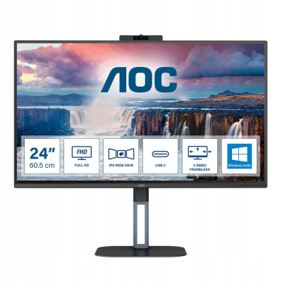 Monitor AOC 23,8" 24V5CW/BK HDMI DP USB-C głośniki 5Wx2
