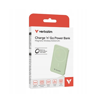 Verbatim powerbank z ładowaniem bezprzewodowym 32226 5000mAh zielona