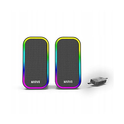 Marvo głośniki HAVOC 20BK, 6W, czarne, podświetlane
