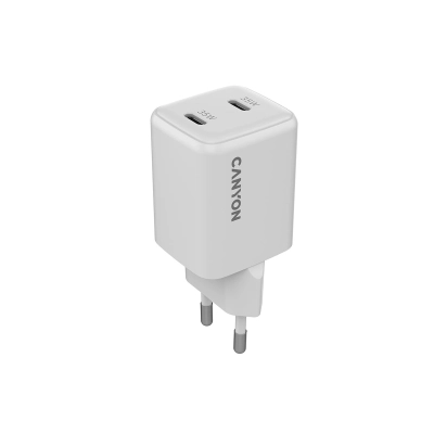CANYON Ładowarka sieciowa CU35CC GaN 35W 2xPD EU Biała