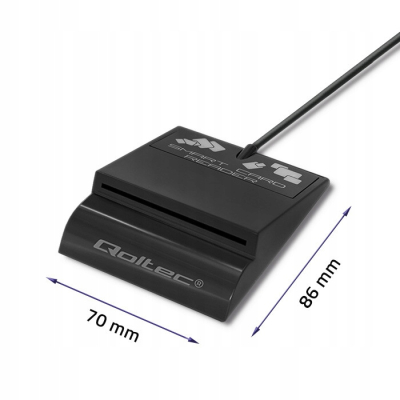 Qoltec Inteligentny czytnik chipowych kart SCR-0636 USB 2.0 +USB-C