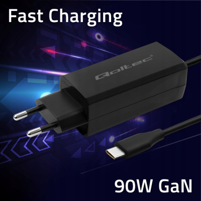 Qoltec Ładowarka sieciowa 90W GaN Super Fast 5-20V 3-4.5A USB-C 3.1