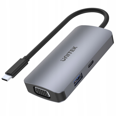 Unitek HUB USB-C D1051A 1xUSB 3.1 Gen1 VGA 2xHDMI