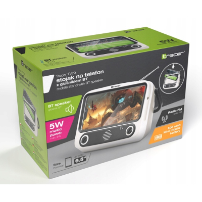 Tracer Stojak na telefon z głośnikiem BT TRACER TV79 - FM, USB, Powerbank SKLEP KOZIENICE RADOM
