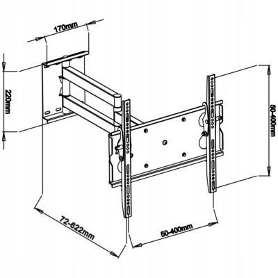 UCHWYT DO TV AR-20B ART 32-65 45KG reg. pion/pozio