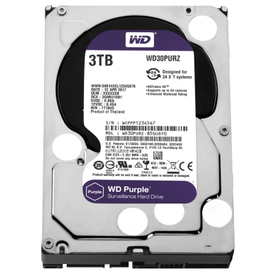 Dysk WD Purple 3TB 3,5'' 64MB SATAIII/5400rpm