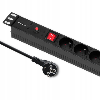 Qoltec Listwa zasilająca PDU antyprzeciąż. do RACK 19" 1U 16A 6xFR 2m SKLEP KOZIENICE RADOM