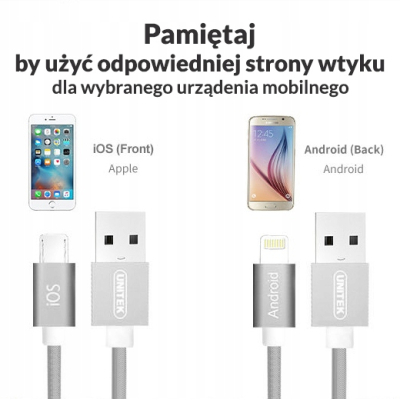 Unitek Y-C4023GY kabel USB-Lightning/microUSB 1.5m