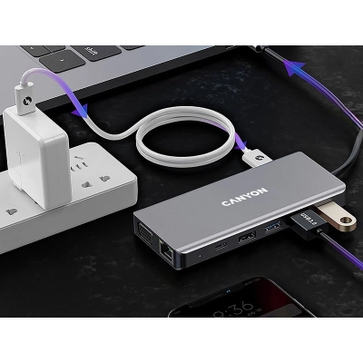 CANYON HUB DS-12 13 w 1 4k USB-C Szary