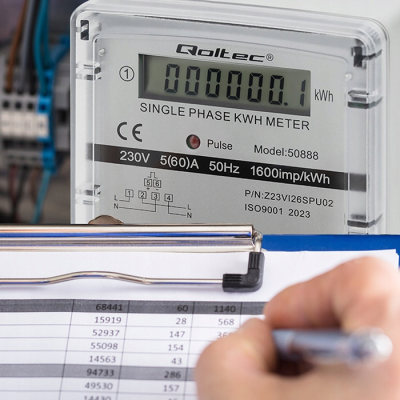 Qoltec Jednofazowy elektroniczny licznik miernik zużycia energii 230V LDC