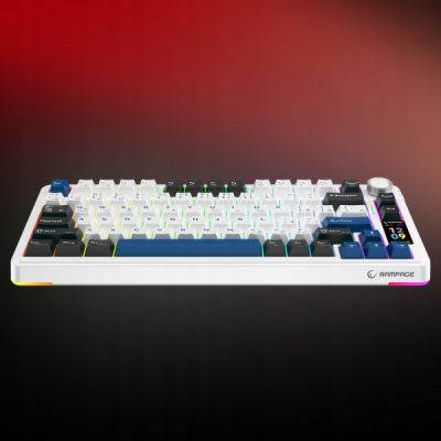 Rampage Quell Pro bezprzewodowa klawiatura mechaniczna Ekran, Gasket