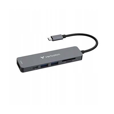 Verbatim USB-C Hub wieloportowy 6-port, 32156, szary, długość kabla 18 cm