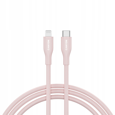 CANYON Kabel CLNM60 C-L 60W MFI 1m Silikonowy Różowy
