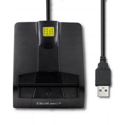 Qoltec Inteligentny czytnik chipowych kart SCR-0634 USB 2.0 +USB-C
