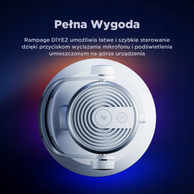 Rampage Diyez Mikrofon gamingowy dotykowy RGB USB-C biały
