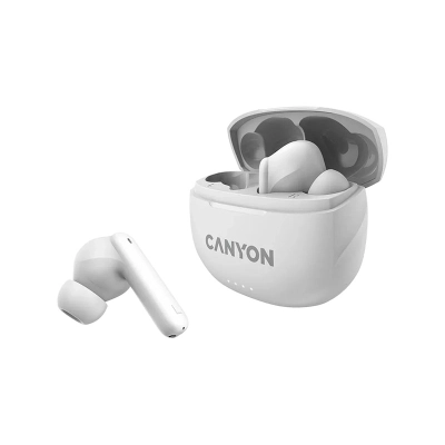 CANYON Słuchawki dokanałowe TWS-8  ENC Białe
