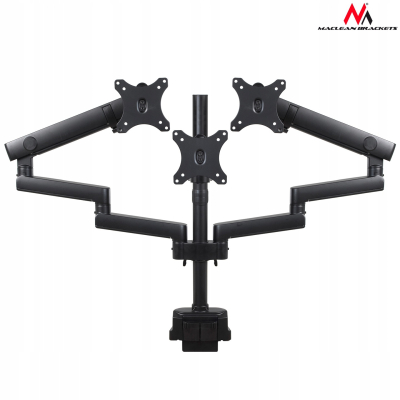 Maclean Uchwyt biurkowy 3 monitory VESA 75x75 100x100 17-27