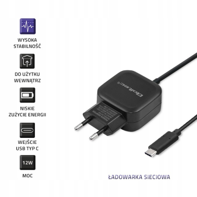 Qoltec Ładowarka sieciowa 17W 5V 3.4A USB + USB typ C