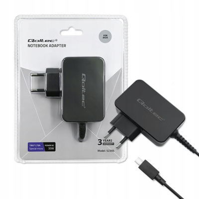 Qoltec Zasilacz do Asus 33W 19V 1.75A | 6.4*2.2