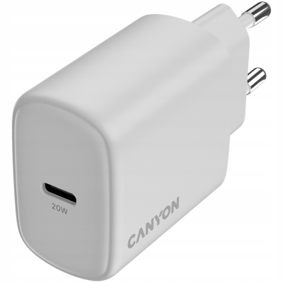 Canyon OnCharge 200 ładowarka sieciowa USB C PD 20 W (biała)