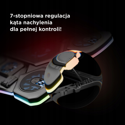 Rampage Glacier Gamingowa podstawka chłodząca pod laptop 14-17” 2600RPM