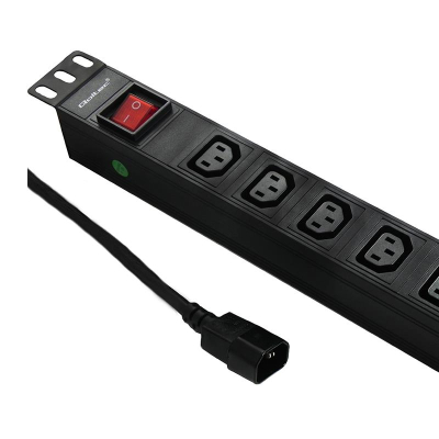 Qoltec Listwa zasilająca PDU antyprzeciąż. do RACK 19 1U 10A 8xIEC 2m