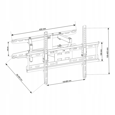 Uchwyt do TV 32-80 45kg UX-160 ART pion/poziom