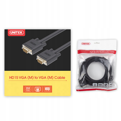 Unitek Y-C535G przewód PREMIUM VGA HD15 M/M 12m