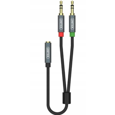 Unitek przewod miniJack 3,5mm (F) - 2x 3,5mm (M)