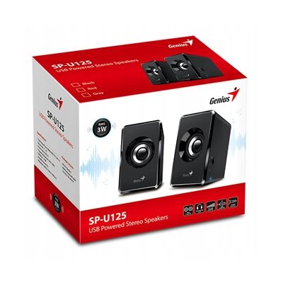 Genius głośniki SP-U125, 2.0 3W regulacja głośności 3,5 mm jack 150Hz-20kHz