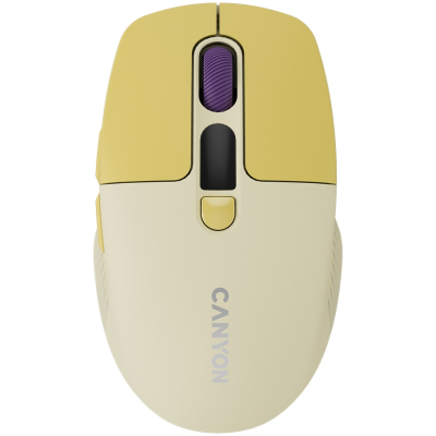 CANYON Mysz bezprzewodowa MW-26 LCD Cicha Dwa Tryby Żóta