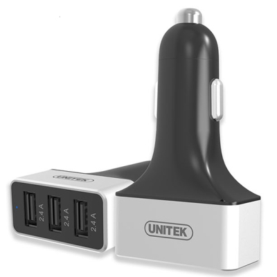 Unitek Y-P539C Ładowarka samochodowa 3x USB 2.4A