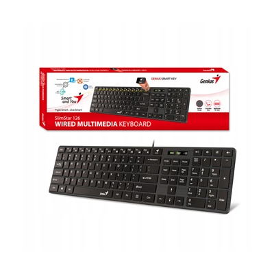 Genius SlimStar 126 COPILOT klawiatura przewodowa (USB) CZ/SK, czarna