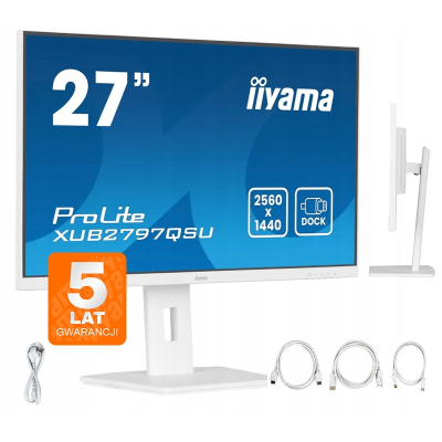 IIYAMA Monitor 27 cali XUB2797QSU-W2 IPS HDMI DP 100Hz QHD 300cd